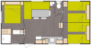 PLAN Mobil Home O'HARA 3 chambres 30 m²