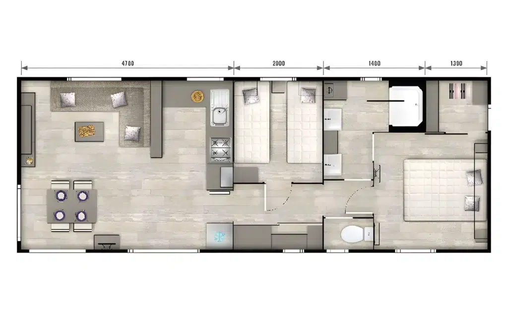 Mobil home LUXE 2 Ch. 4/6 Pers. – Spa Privatif