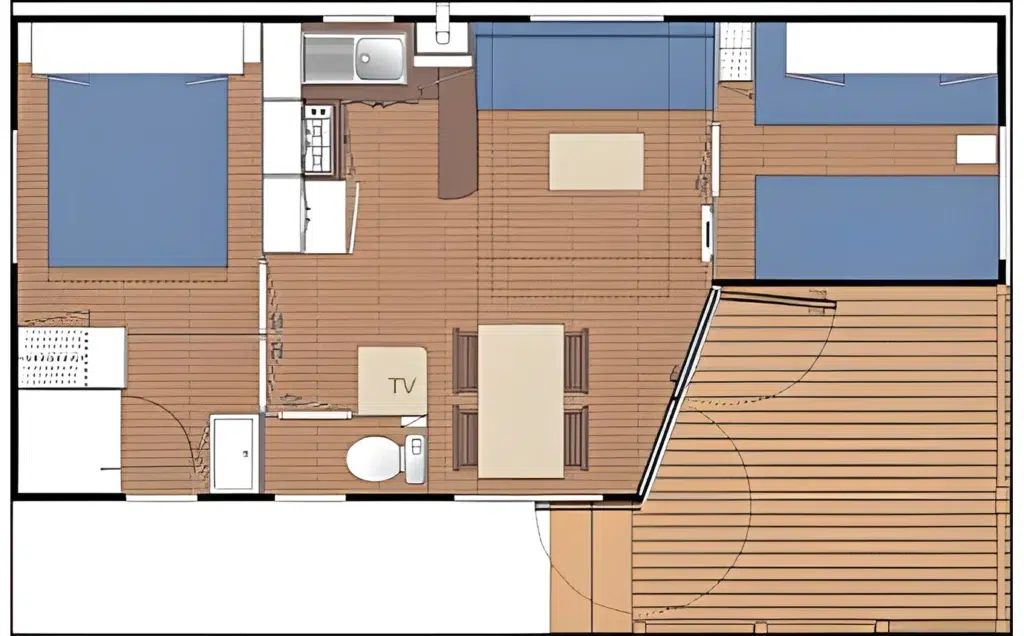 Mobil home Confort 2 Ch. 4 Pers.
