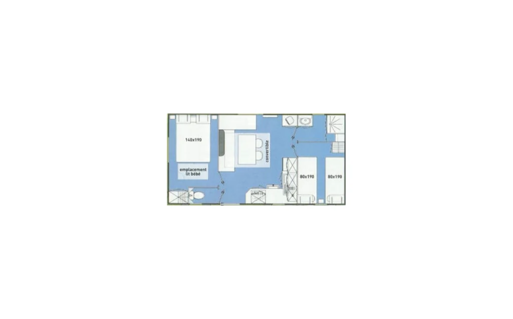 Mobil home Confort 2 Ch. 4 Pers.