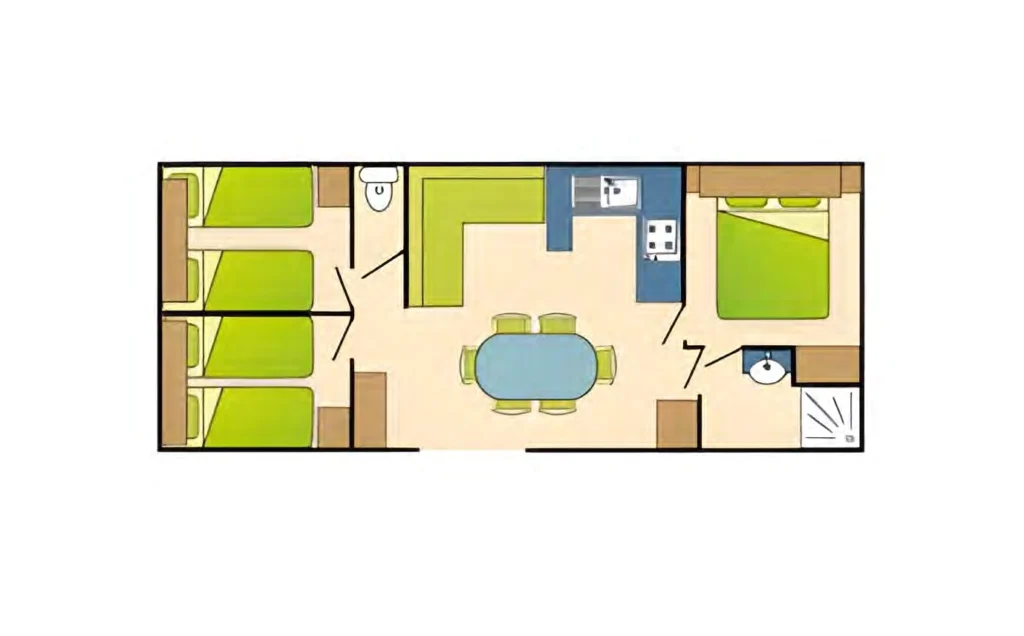 Mobil home Confort 3 Ch. 6 Pers.