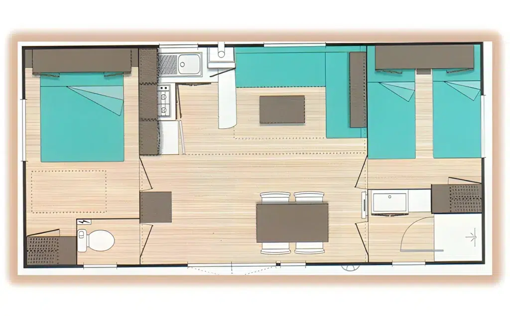 Mobil home Privilège 2 Ch. 4 Pers. 27/30m²