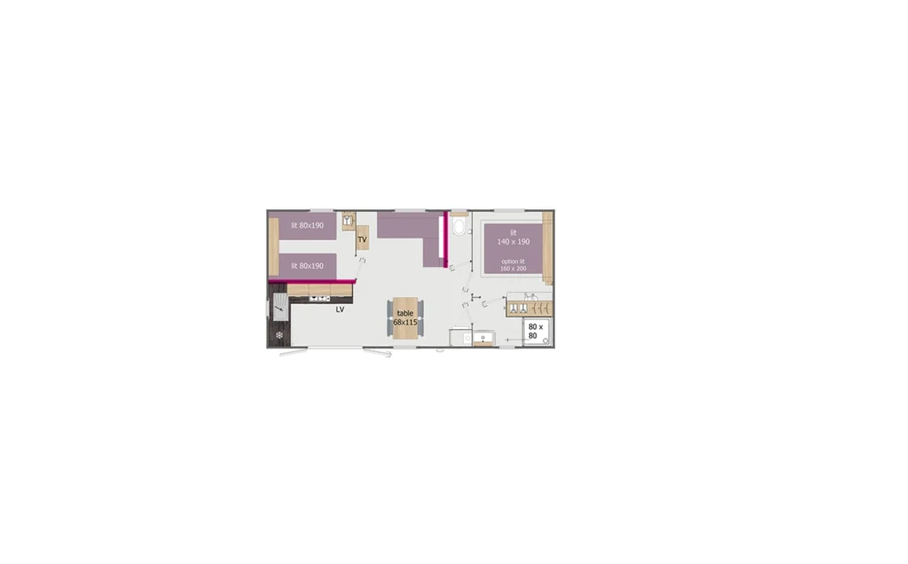 Mobil home Privilège 2 Ch. 4 Pers. 27/30m²