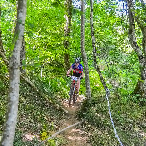 mountain bike trail in the Forêt de Mervent