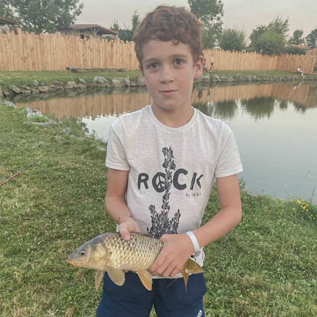 fishing in the pond