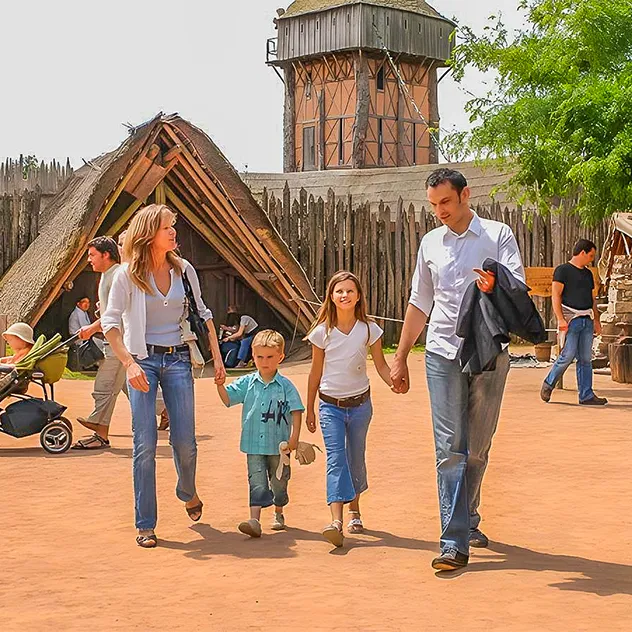 Family visiting the Grand Parc du Puy du Fou during a weekend in the Vendée